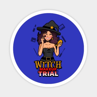 Pretty Funny Witch Feminist Girl Makeup Halloween Original Cartoon Magnet